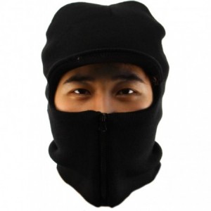 Balaclavas Winter Men's Visor 2ply Knit Zipper Up Zip Face Mask Balaclava Ski Snow Black - CN11HDIT52N $10.51