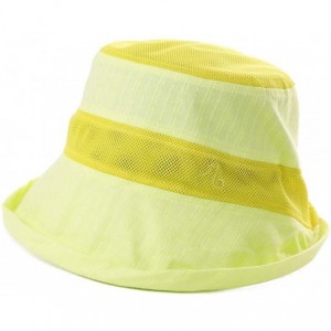 Sun Hats Fishing Bucket Hat for Men Women Foldable UPF50+ Chin Strap - 99749_light Yellow - CD18RZUTI8S $12.49