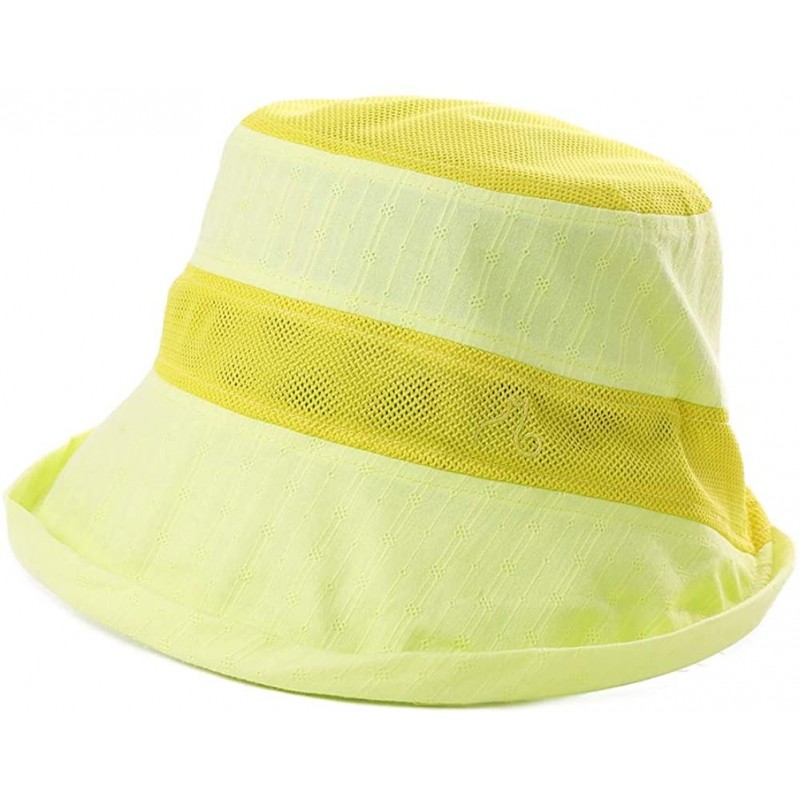 Sun Hats Fishing Bucket Hat for Men Women Foldable UPF50+ Chin Strap - 99749_light Yellow - CD18RZUTI8S $12.49