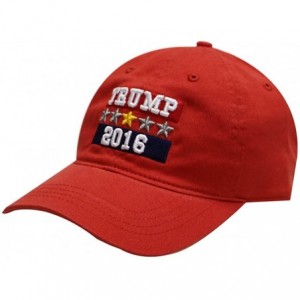 Baseball Caps Trump Stras Cotton Baseball Cap Red - CQ12CI0DCBP $9.29