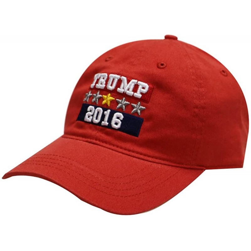 Baseball Caps Trump Stras Cotton Baseball Cap Red - CQ12CI0DCBP $9.29