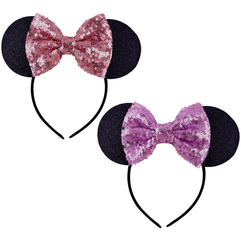 Headbands Mickey Ears Headbands Sequin Hair Band Accessories for Women Girls Cosplay Party - CF1922S63T3 $9.34