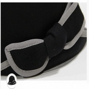 Fedoras Women's Bow Wool Felt Bowler Hat - Black - CL128NIYL07 $40.90