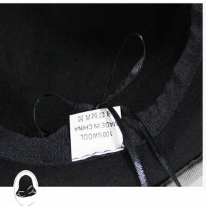 Fedoras Women's Bow Wool Felt Bowler Hat - Black - CL128NIYL07 $40.90