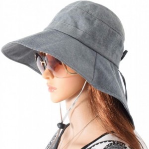 Sun Hats Womens Leisure Solid Colour Sun Hat Sun-Proof for Outdoor Activities - Deep Grey - C718QWLT0EL $24.20