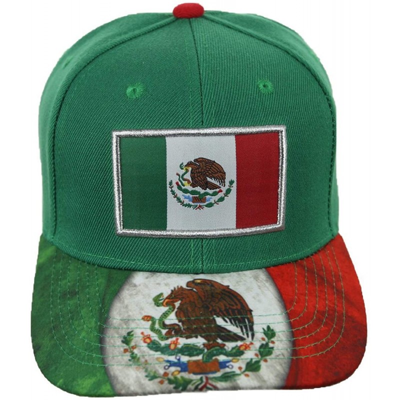 Baseball Caps Baseball Cap Mexican Flag Mexico Eagle Hat Snapback Hats Casual Caps - Green - C618KKKSWHG $13.32