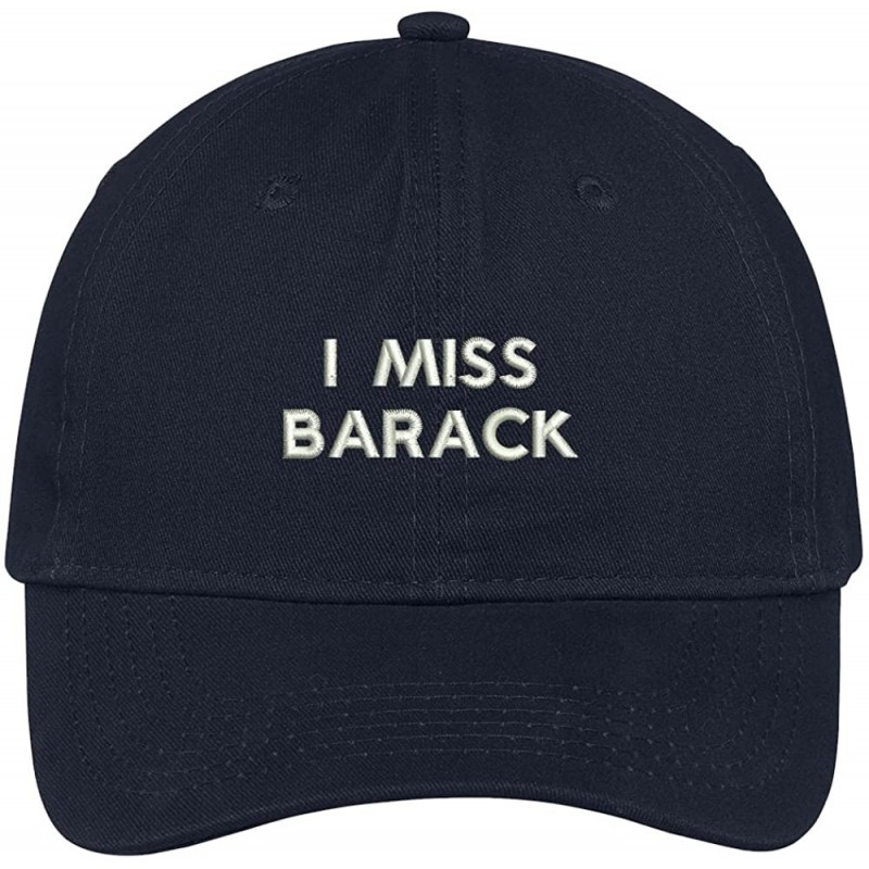 Baseball Caps I Miss Barack Embroidered 100% Quality Brushed Cotton Baseball Cap - Navy - CM17YDYNW40 $10.76