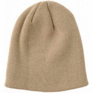 Skullies & Beanies Knitted Beanie Hat Basic Plain Solid Watch Cap KR5844 - Beige - C4187E2N0N4 $15.73