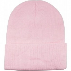 Skullies & Beanies Unisex Beanie Cap Knitted Warm Solid Color and Multi-Color Multi-Packs - 12 Pack - Light Pink - C018IQ03US...