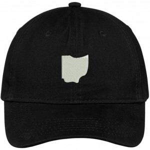 Baseball Caps Ohio State Map Embroidered Low Profile Soft Cotton Brushed Baseball Cap - Black - CE17XMOZKOY $13.09