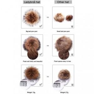 Skullies & Beanies Big Fur Pom Pom Hat - Winter Knit hat for Women Thick Warm Caps Skullies Beanies AH62 - Grey 62 - CA189LA4...