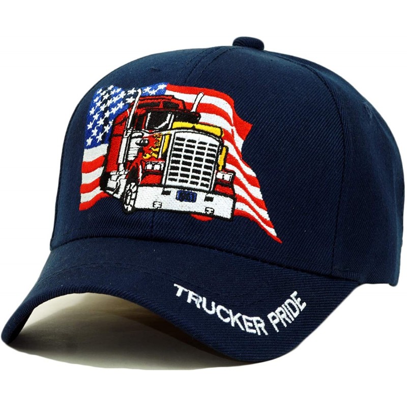 Baseball Caps Trucker Pride Embroidery Hat Father Truck USA Pride Baseball Cap - Navy - CZ18EXMETHW $13.01