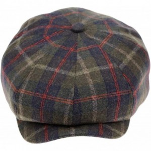 Newsboy Caps Newsboy Hats Men Flat Cap Gatsby Snap Classic Herringbone Twill Vintage 8 Panel Hat - Dark Brown Plaid(6040 - C4...