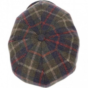 Newsboy Caps Newsboy Hats Men Flat Cap Gatsby Snap Classic Herringbone Twill Vintage 8 Panel Hat - Dark Brown Plaid(6040 - C4...