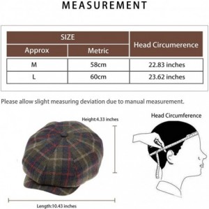 Newsboy Caps Newsboy Hats Men Flat Cap Gatsby Snap Classic Herringbone Twill Vintage 8 Panel Hat - Dark Brown Plaid(6040 - C4...