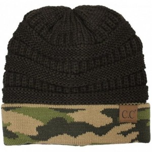 Skullies & Beanies Hot and New Camouflage Camoflage Print Knit Cuff Beanie Warm Winter Hat Skully Cap - Brown - CM12N4UNMDR $...