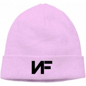 Skullies & Beanies Mens Beanie Hat Winter Warm Skull Cap NF Logo - Pink - CK18MHDG2EL $14.79