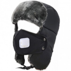 Skullies & Beanies New Winter Trapper Hat Ushanka Russian Style Cap with Ear Flap Chin Strap and Windproof Mask - Black - C21...