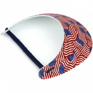 Visors Patriotic USA Flag Design Elastic String Coil Foam Sun Visor - B - CQ18RY3ZNKN $12.36