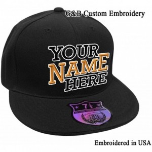 Baseball Caps Custom Hat- KBETHOS Fitted Flat Brim Black HAT. Place Your Own Text or Logo - Text - CC18GSOZT5T $29.12