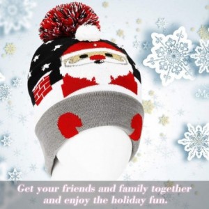 Skullies & Beanies Light Up Hat Beanie LED Ugly Xmas Party Beanie Cap Flashing Christmas Hat Knitted Cap for Women Kids - CF1...