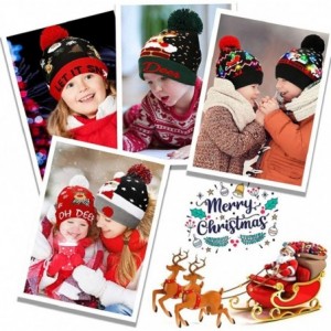 Skullies & Beanies Light Up Hat Beanie LED Ugly Xmas Party Beanie Cap Flashing Christmas Hat Knitted Cap for Women Kids - CF1...