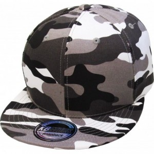 Baseball Caps Classic Snapback Hat Blank Cap - Cotton & Wool Blend Flat Visor - (3.8) City Camouflage - CI11YMPG6ZJ $21.41