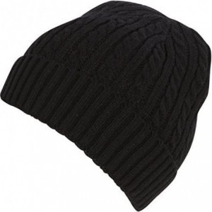 Skullies & Beanies Cable Knitted Solid Color Fashion Winter Beanie/Cap/Hat - Black - C4110SVLHQ9 $7.68