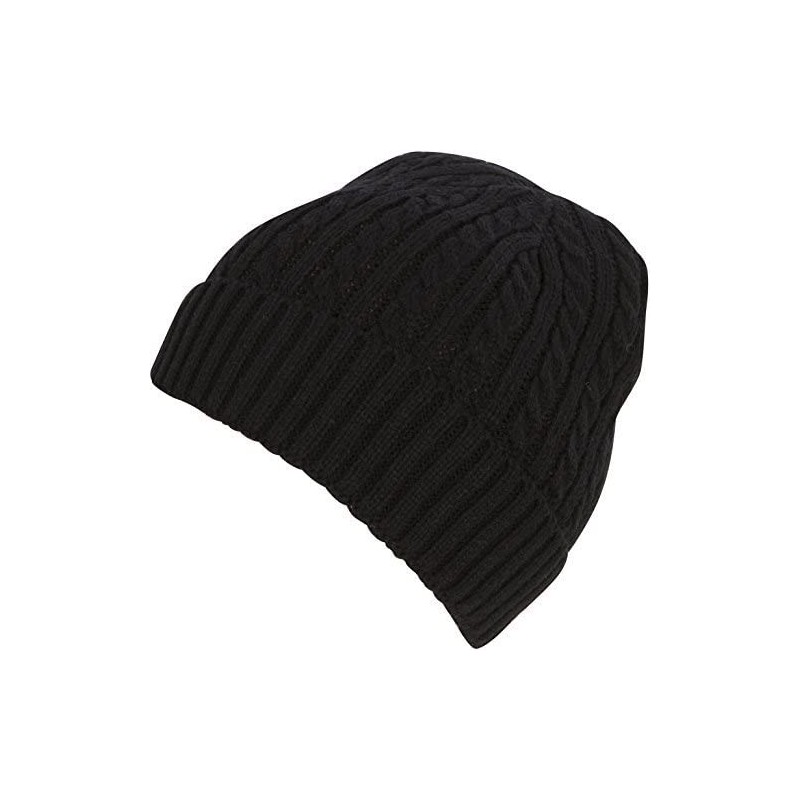 Skullies & Beanies Cable Knitted Solid Color Fashion Winter Beanie/Cap/Hat - Black - C4110SVLHQ9 $7.68