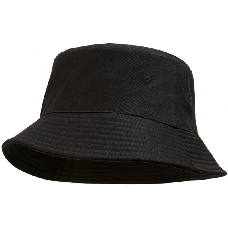 Baseball Caps Blank Cotton Bucket Hat - Black - CB11Y937HRF $8.22