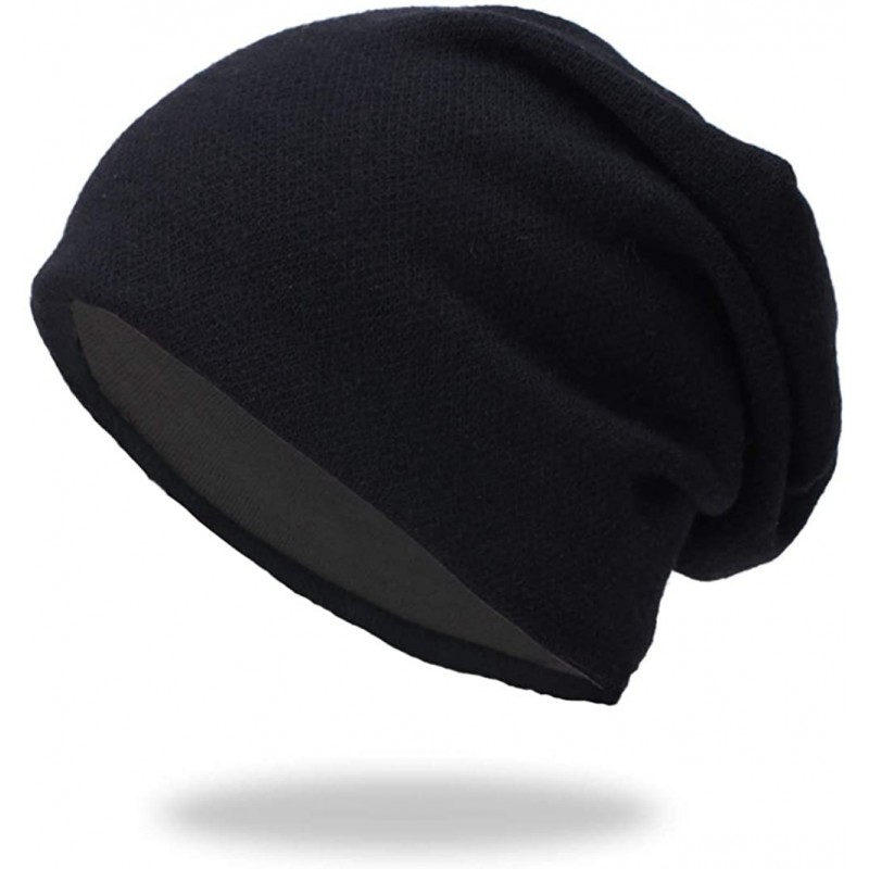 Skullies & Beanies Multifunctional Slouchy Beanie Hat Winter Knit Hats for Women and Mens - Black - CE18AOUQR94 $8.98