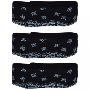 Headbands Headbands for Women Sweat Wicking Scarf Bandana Elastic Workout Headband Wrap Pack - 3 pack black sweatbands - CO18...