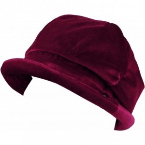 Newsboy Caps Womens Bucket Newsboy Cabbie Beret Cap Cloche Bucket Fashion Sun Hats - Velvet-burgundy - CA18H5HGHYI $14.97