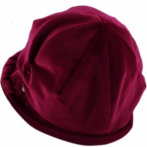 Newsboy Caps Womens Bucket Newsboy Cabbie Beret Cap Cloche Bucket Fashion Sun Hats - Velvet-burgundy - CA18H5HGHYI $14.97