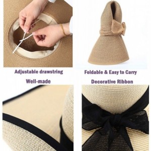 Sun Hats Bowknot Summer Foldable Vacation - Beige 1 - CR19340AXR3 $16.54