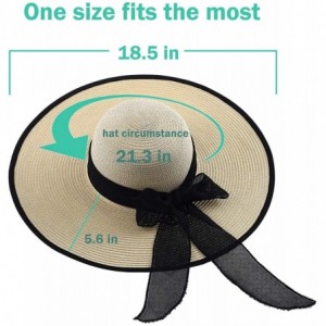 Sun Hats Bowknot Summer Foldable Vacation - Beige 1 - CR19340AXR3 $16.54