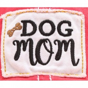 Baseball Caps Baseball Distressed Embroidered Adjustable - Dog Mom - Coral - C118Y2H292A $17.52