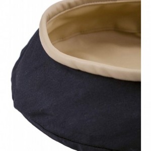 Berets PU Leather Beret Hat for Women- Beanie Hat Army Military Color Winter hat Adjustable - Khaki - CT192DXERII $14.31