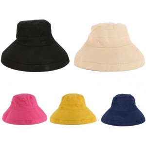 Bucket Hats Women's Cotton Bucket Hat Casual Collapsible Fisherman Cap Sun Hat for Spring and Summer - Yellow - C41800KOCO4 $...