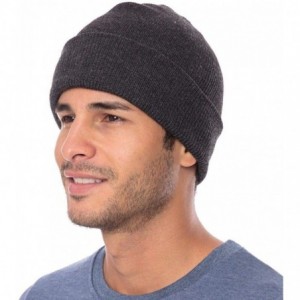 Skullies & Beanies Warm Winter Beanies Hat Cap for Men Women Toboggan Cuffed Knit Slouch - Heather Charcoal - C518KR3T6G4 $18.46