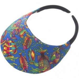 Visors Midsize Print Visor - Tropical Fish Blue - C612E3BEH75 $14.92