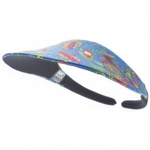 Visors Midsize Print Visor - Tropical Fish Blue - C612E3BEH75 $14.92