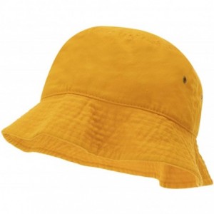 Bucket Hats 100% Cotton Bucket Hat for Men- Women- Kids - Summer Cap Fishing Hat - Gold - CH18H3GNL83 $11.41