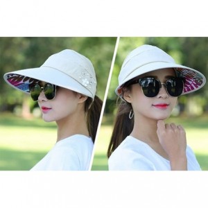 Sun Hats Wide Brim Summer Folding Hat UV Protection Sun Cap Beach Hat for Women - Beige - CD184EZSRY2 $7.80