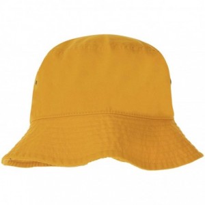 Bucket Hats 100% Cotton Bucket Hat for Men- Women- Kids - Summer Cap Fishing Hat - Gold - CH18H3GNL83 $11.41