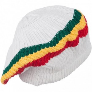 Skullies & Beanies Cotton Rasta Tam Beret - White Rgy - CL11M6KODYX $34.98