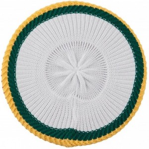 Skullies & Beanies Cotton Rasta Tam Beret - White Rgy - CL11M6KODYX $34.98