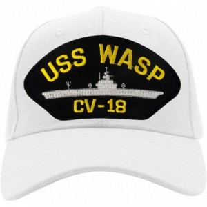Baseball Caps USS Wasp CV-18 Hat/Ballcap Adjustable One Size Fits Most - White - CH18SC9M8CH $50.15