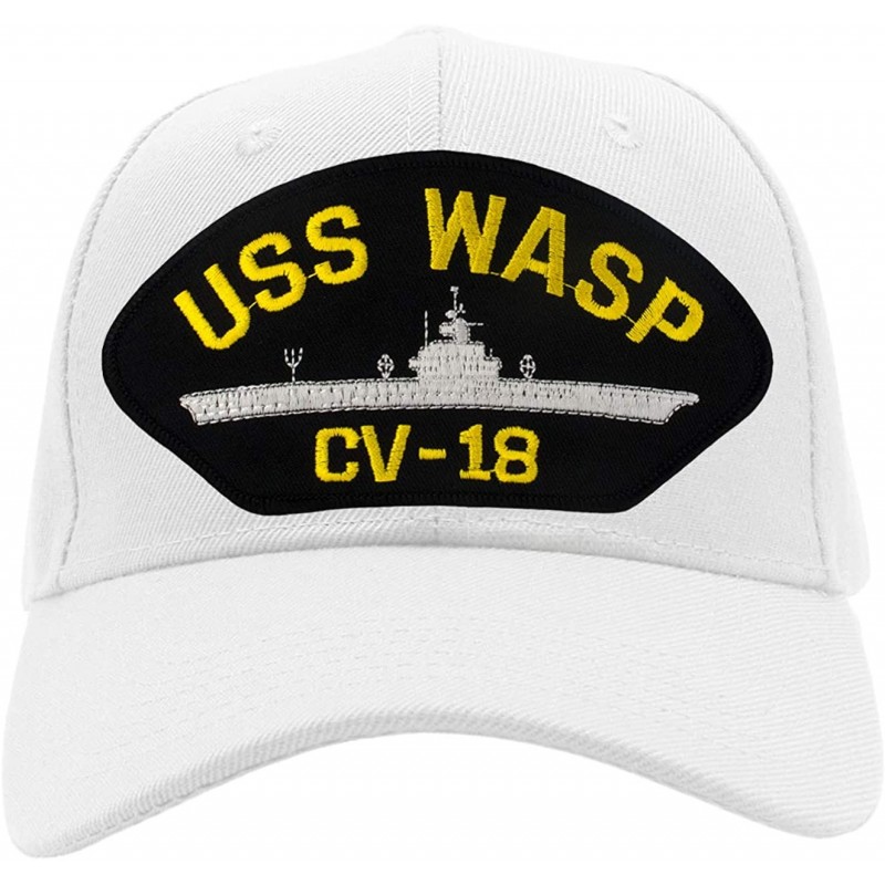 Baseball Caps USS Wasp CV-18 Hat/Ballcap Adjustable One Size Fits Most - White - CH18SC9M8CH $17.49