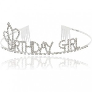 Headbands Birthday Girl Crystal Rhinestone Side Crown Tiara Headband for Birthday Party - CF180NTX9DD $23.70